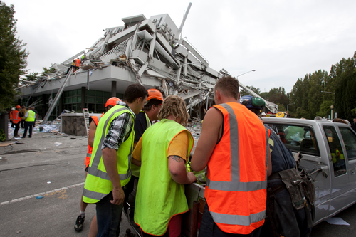 Spontaneous volunteers at the Pyne Gould Corporation Building